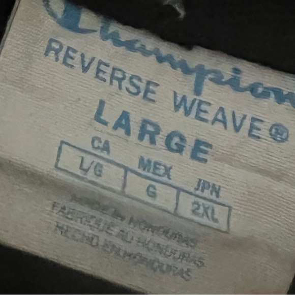 Champion Reverse Weave Men’s Large Black White Hoodie - Picture 4 of 11